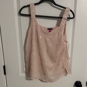 Vince Camuto Pink Sleeveless Blouse with Gold Details